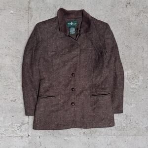 Vintage Hunt Club Tweed Blazer - Brown Speckled Wool Blend - Sz 6p